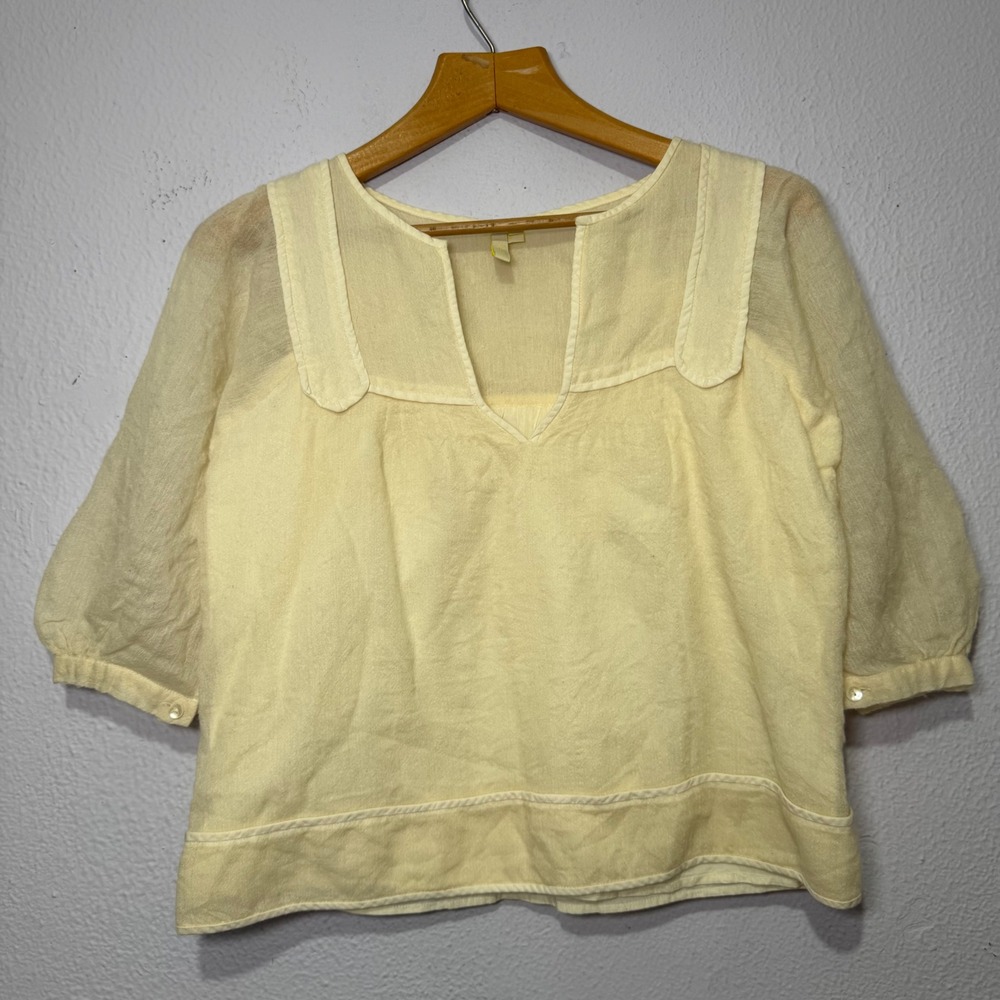 IRO Paris Blouse Womens‎ Cottagecore Minimalist Luxury Wool Cream Size 38